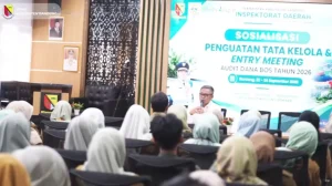 Ketua Komisi A DPRD Kabupaten Bandung, H. Uus Haerudin Firdaus, S.H.I., menghadiri kegiatan Sosialisasi Penguatan Tata Kelola Dana BOS Tahun 2026 yang diselenggarakan oleh Inspektorat Daerah Kabupaten Bandung di Ruang Rapat Kantor Inspektorat Daerah Kabupaten Bandung pada Selasa, 22 September 2026.